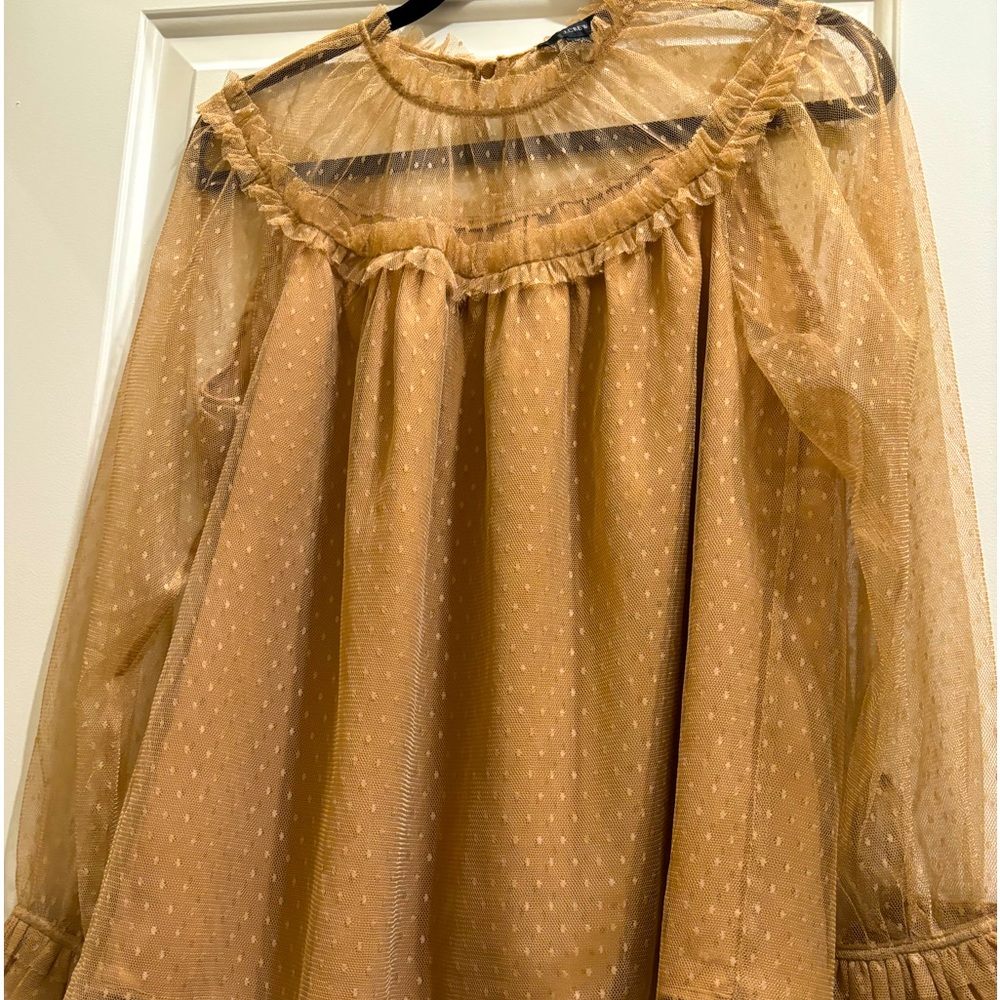 J.Crew women’s small blouse top beige dots